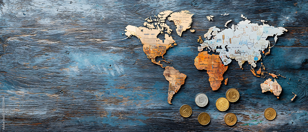 Poster global economic volatility explored mapping financial fluctuations worldwide through a visual narrat