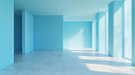 Serene Blue Minimalist Interior Design