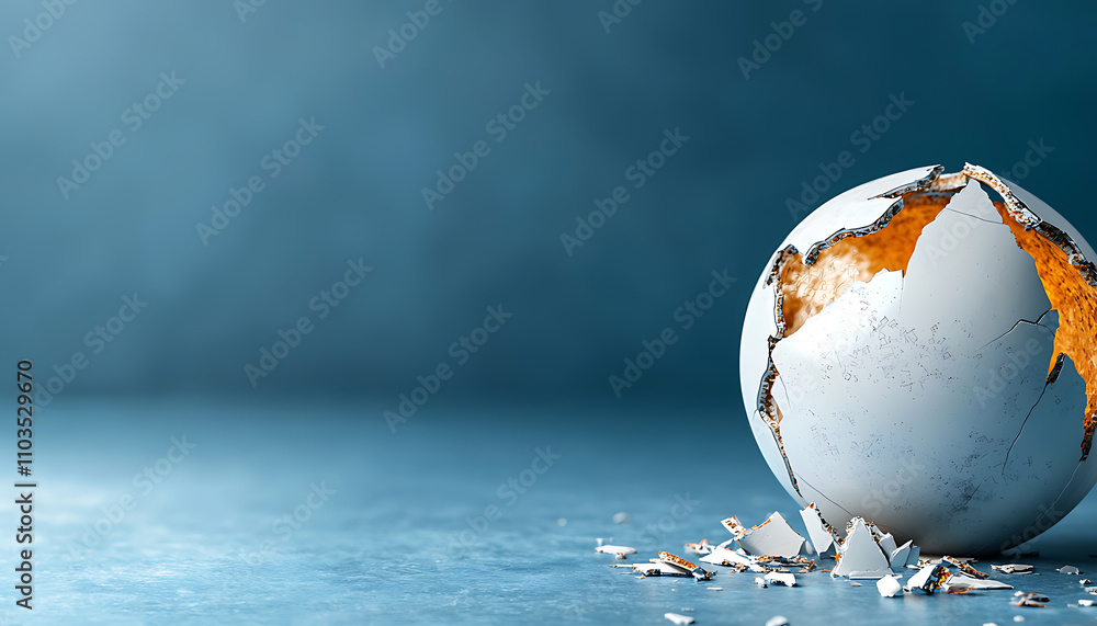 Poster global economic volatility the fragile state of our planet artistic representation abstract environm