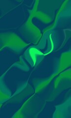 Abstract waves in bright greens and blues create a graceful and engaging visual experience
