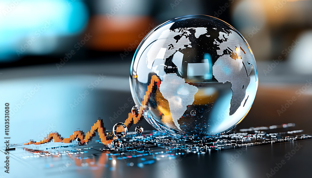 Poster global economic volatility analysis data visualization business environment insightful perspective e