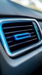 Modern Car Interior Detail with Blue Accent