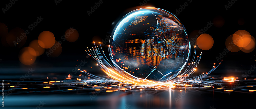 Poster global economic volatility analyzing the impact on future markets through data visualization digital