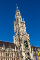 carillon with historic puppets at tne neues Rathaus - engl new city hall - in Munich