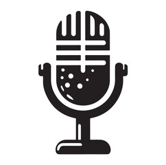 microphone set silhouette vector  illustration