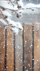 Winter Snowfall on Branches