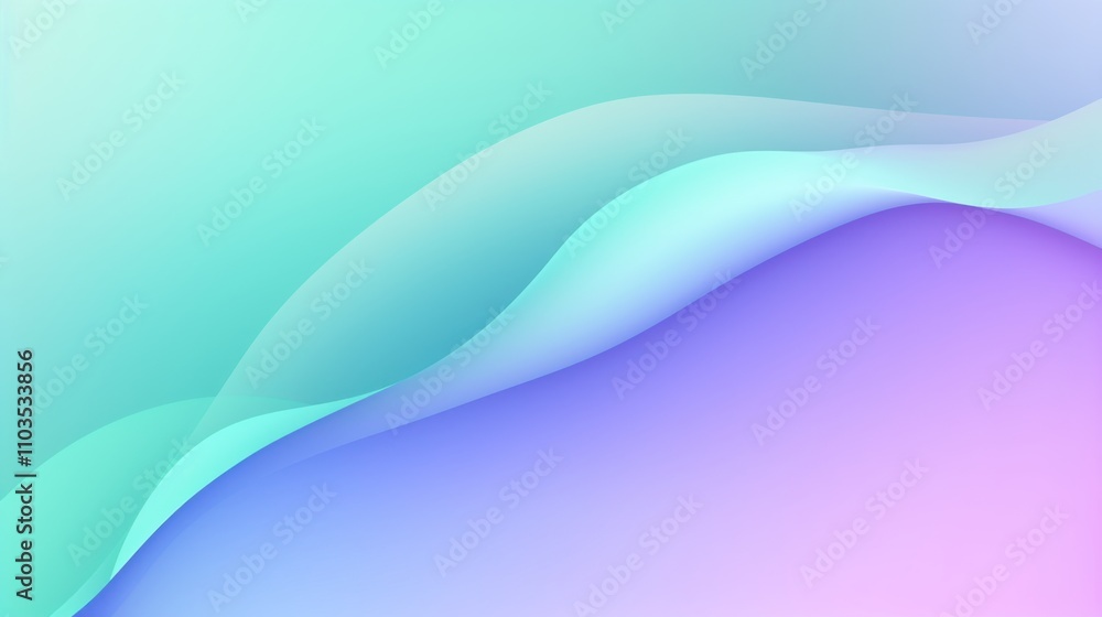 Wall mural abstract gradient background, transitioning from soft lavender to fresh mint, designed for app ui. t