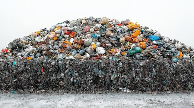 mountain of garbage waste landfill pollution of the planet