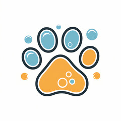 illustration of a paw print logo