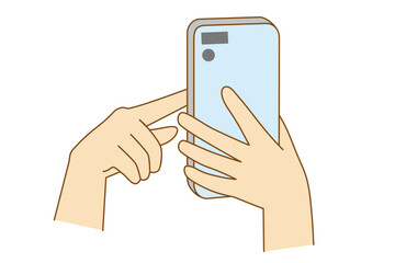 スマートフォンを操作する手01