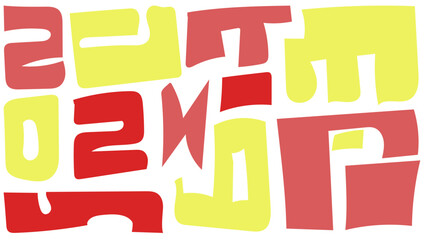 Abstract 2025 Design:  A vibrant, abstract design in shades of red and yellow, forming a captivating pattern of geometric shapes. perfect for branding, marketing, social media, and creative projects.