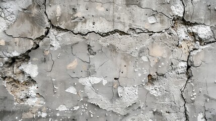 A cracked and peeling concrete wall.