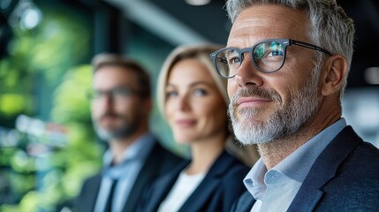 Group of professional business people including a man and a woman having a collaborative meeting and discussing growth strategies innovative solutions