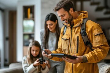 Family Discussing Indoor Pest Control Procedures