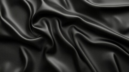 Obraz premium Beautiful stylish black background with developing, flying cloth in a room with a reflection