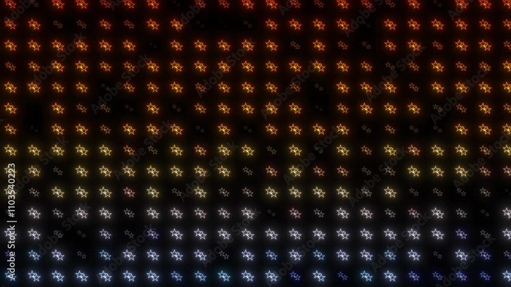 Poster glowing stars patter animation on transparent black background. randomly moved stars pattern, stars 