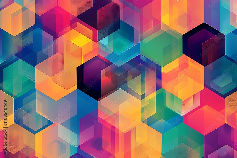 Poster abstract colorful background, abstract hexagonal colorful geometric pattern background design