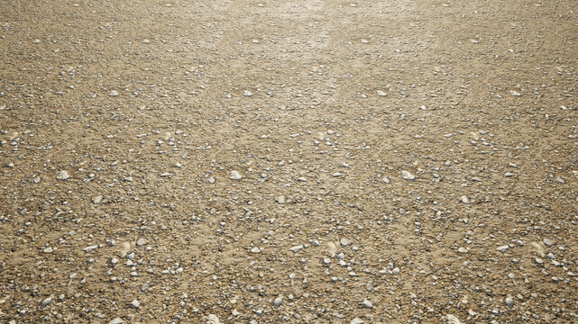 Concept or conceptual brown background  of smooth and rounded river pebbles texture surface as a rural pattern layout. A 3d illustration metaphor for construction, architecture and landscape design