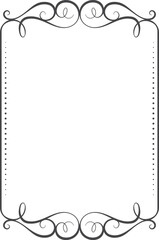 A black frame with a white background