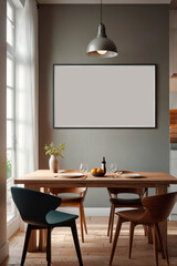 kitchen design with poster on wall