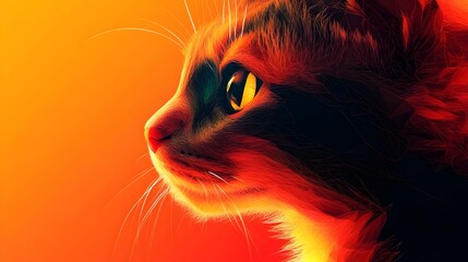 A cat with a yellow eye is staring at the camera