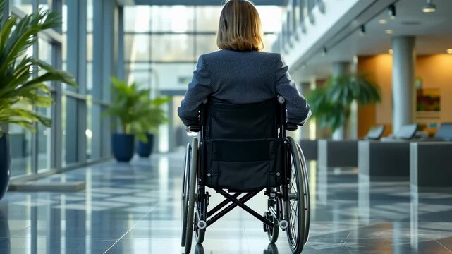 Inclusive representation: video individuals with disabilities in social, workplace settings, conveying compassion, accessibility, resilience, equality, valuable contributions of diverse communities.