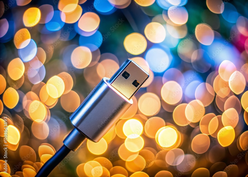 Poster editable usb type-c cable port design for web and app interfaces, ideal for presentations and infogr