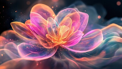 Obraz premium Abstract Flower with Glowing Petals