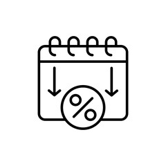 Recession outline icons, minimalist vector illustration ,simple transparent graphic element .Isolated on white background