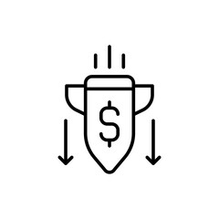 Recession outline icons, minimalist vector illustration ,simple transparent graphic element .Isolated on white background