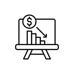 Obraz premium Recession outline icons, minimalist vector illustration ,simple transparent graphic element .Isolated on white background