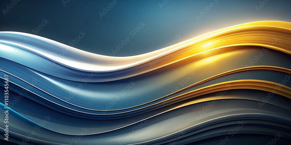 Poster elegant abstract texture background in white, blue, and yellow gradients with wavy patterns for soph