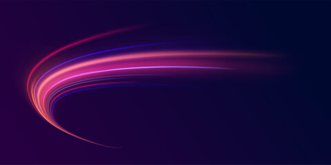 Blurred car light motion effect, city road background with long exposure night lights. Png,  ray, abstract, energy, pack, effect. Acceleration speed motion on night road. Magic moving fast speed lines