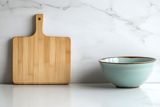 Elegant Bamboo Cutting Board and Bowl Set