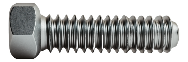 PNG Metal bolt with a hexagonal head and threads