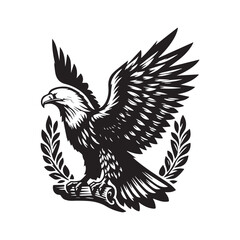 Fototapeta premium Eagle silhouette vector. Eagle logo, icon vector design. Bird silhouette. 