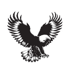Fototapeta premium Eagle silhouette vector. Eagle logo, icon vector design. Bird silhouette. 