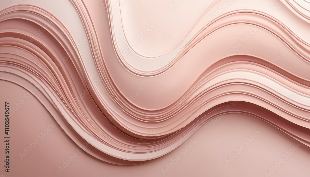 Poster elegant background featuring layered swirls of rose gold and blush, creating a soft and flowing text
