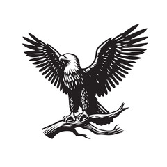 Obraz premium Eagle silhouette vector. Eagle logo, icon vector design. Bird silhouette. 