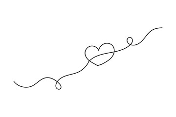 Love continuous one line art drawing, concept for valentine's day.
