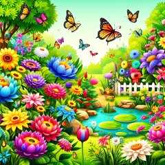 floral and botanical natural background wallpaper illustration