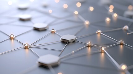 Abstract network with glowing connections.