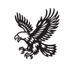 Fototapeta premium Eagle silhouette vector. Eagle logo, icon vector design. Bird silhouette. 