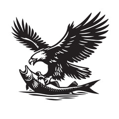 Obraz premium Eagle silhouette vector. Eagle logo, icon vector design. Bird silhouette. 