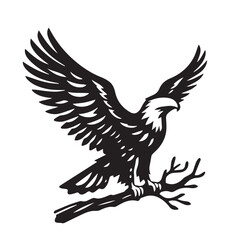 Obraz premium Eagle silhouette vector. Eagle logo, icon vector design. Bird silhouette. 