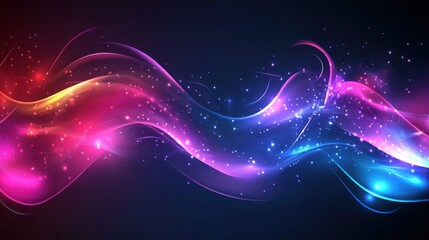 Fototapeta premium Abstract Glowing Waves of Pink and Blue Light