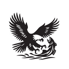 Fototapeta premium Eagle silhouette vector. Eagle logo, icon vector design. Bird silhouette. 
