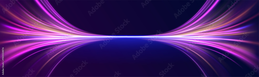 Wall mural speed connection background. expressway, car headlight effect. speed connection vector background. p