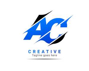 Letter AC logo design. Creative Modern A C Letters icon vector
