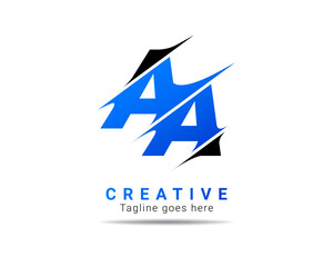 Letter A A logo design. Creative Modern A A Letters icon vector